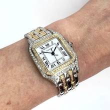 Thumbnail von Cartier Panthère 27mm 2 Row Gold Quartz 3.70TCW DIAMOND Watch </h1>