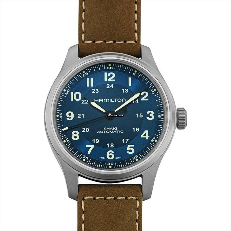 Hamilton Khaki Field Titanium H70545540 - Khaki Field Automatic Blue Dial Titanium Men's Watch </h1>