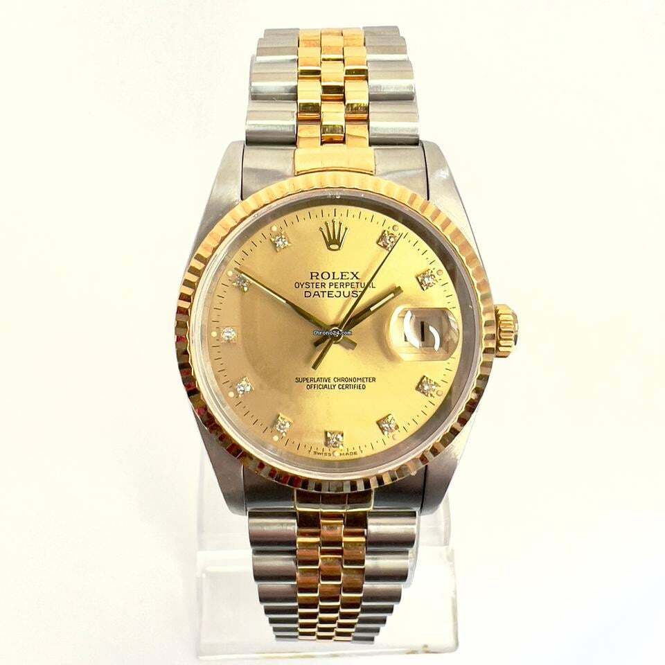  Rolex Datejust Automatic 36mm 2 Tone Diamond Dial Watch Jubilee Bracelet </h1> 