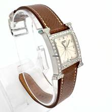 Thumbnail von Hermès Heure H Steel Watch 0.91TCW DIAMOND Bezel Watch </h1>