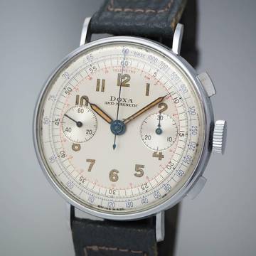  Doxa Chronograph Vintage Stahl Valjoux 22-perfect with orig.Box RARE </h1> 