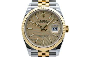 Thumbnail von Rolex Datejust 36 Palm Dial Stahl-gold Herrenuhr / Ref 126233 Fullset 2022 </h1>