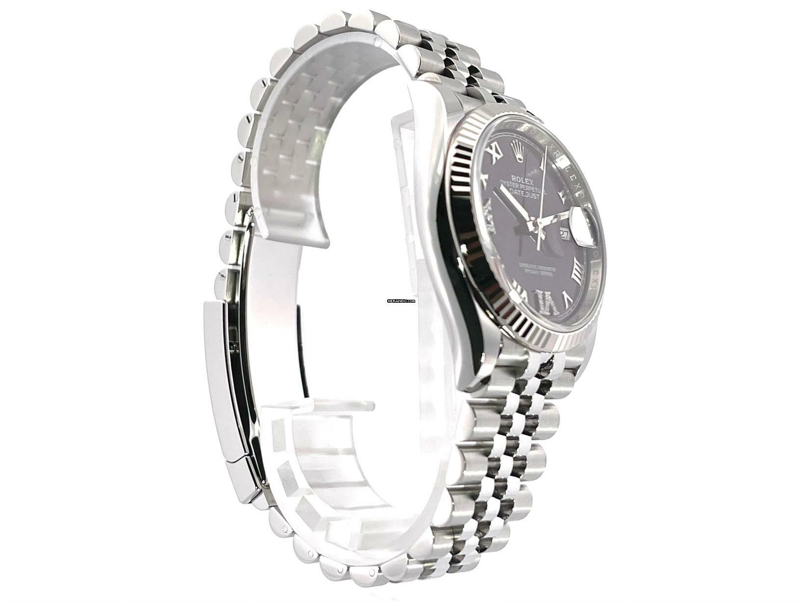 Rolex Datejust 36 Oystersteel / Weißgold 126234 Purple Römisch Diamant Jubile-Band