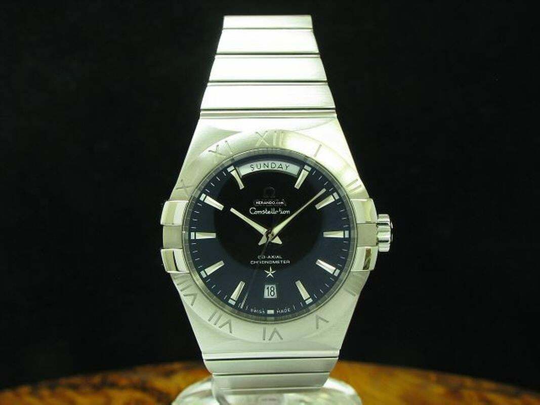 Omega Constellation Day-Date Automatic Edelstahl Herrenuhr / Ref 123.10.38.22.01.001 </h1>