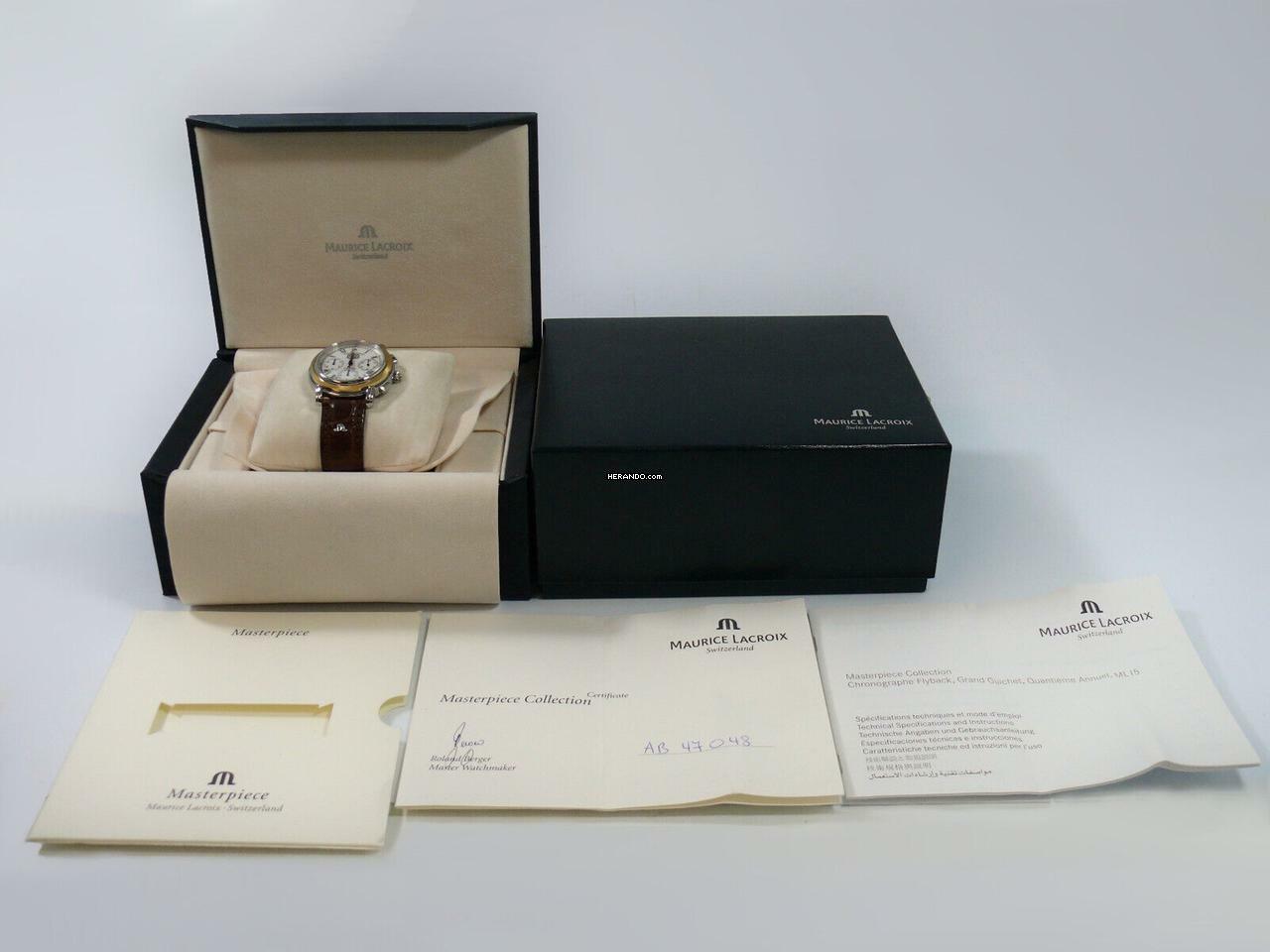 Thumbnail von Maurice Lacroix Masterpiece Flyback Annuaire Stahl-gold Automatic Herren / 15827 </h1>