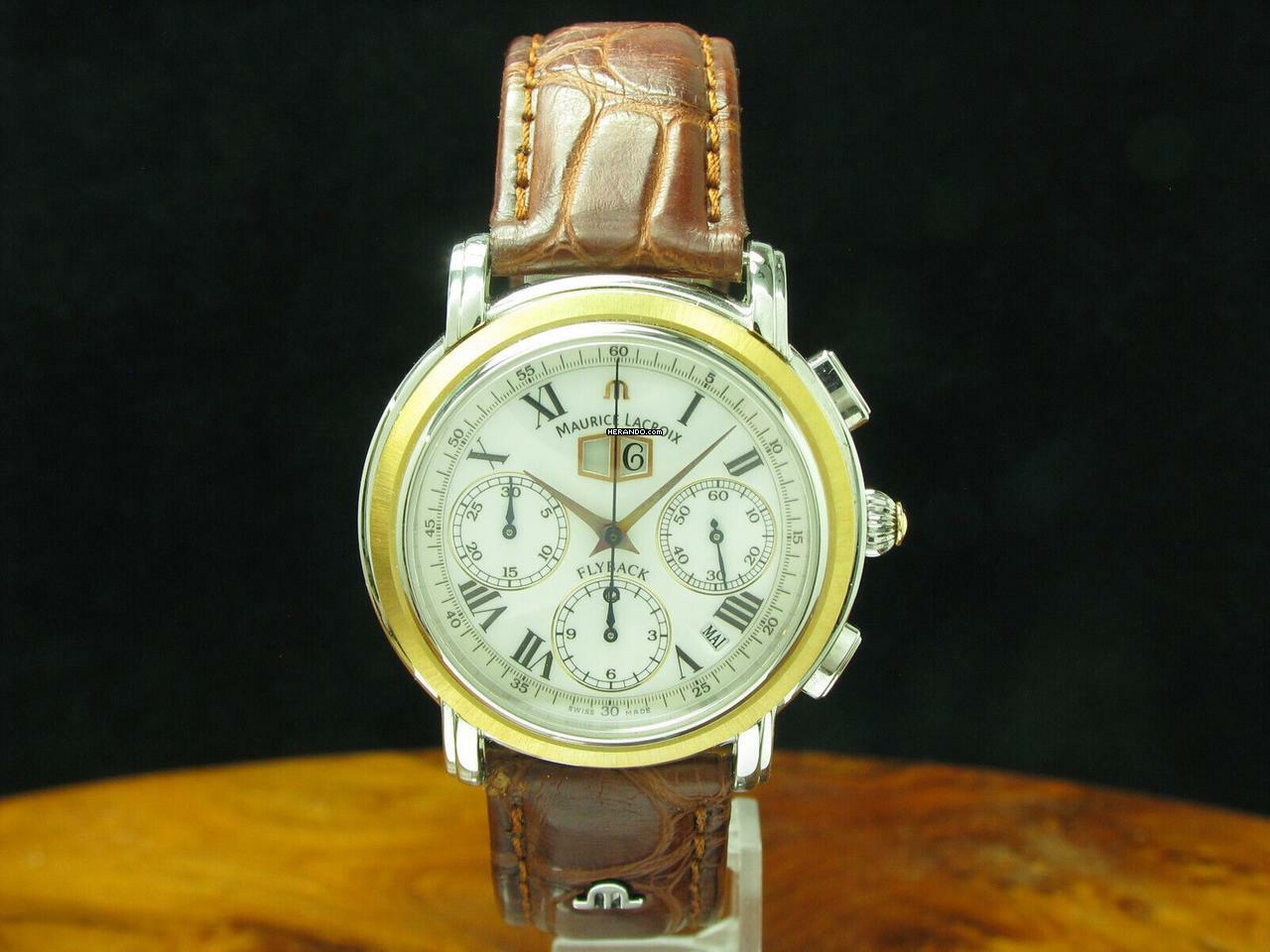 Thumbnail von Maurice Lacroix Masterpiece Flyback Annuaire Stahl-gold Automatic Herren / 15827 </h1>