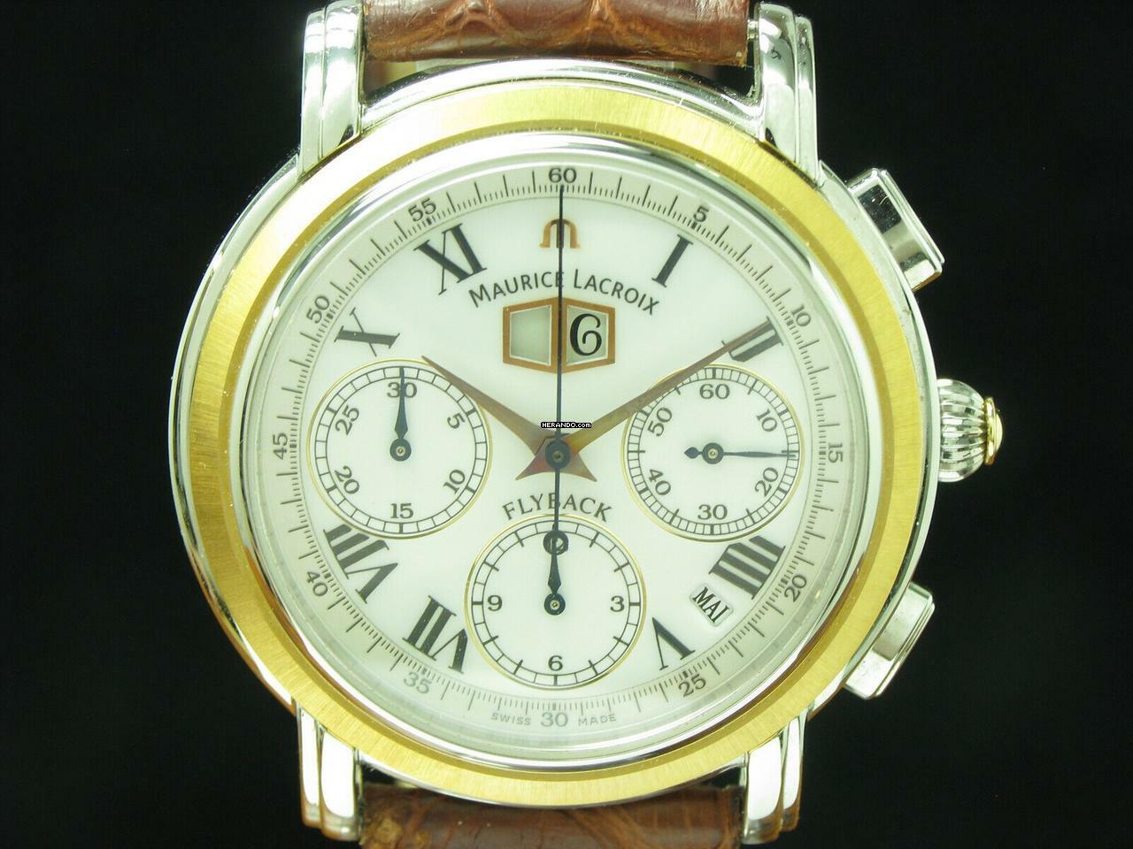  Maurice Lacroix Masterpiece Flyback Annuaire Stahl-gold Automatic Herren / 15827 </h1> 