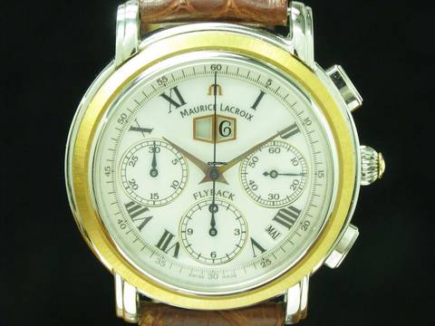  Maurice Lacroix Masterpiece Flyback Annuaire Stahl-gold Automatic Herren / 15827 </h1> 
