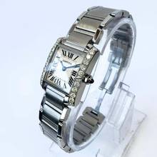 Thumbnail von Cartier Tank Française 20mm Quartz Steel 0.80TCW DIAMOND Watch </h1>