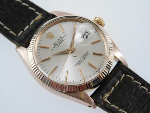  Rolex Oyster Perpetual Date 18 Karat Rosegold Date 34 mm Herrenuhr mit Caliber 1570 im TOP Zustand v 1967 </h1> 