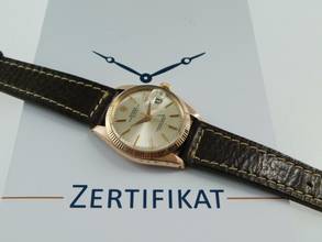 Thumbnail von Rolex Oyster Perpetual Date 18 Karat Rosegold Date 34 mm Herrenuhr mit Caliber 1570 im TOP Zustand v 1967 </h1>