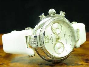 Thumbnail von Basilika Amber Edelstahl Handaufzug Damenuhr Diamant Besatz / Ref 3133.7887701d </h1>