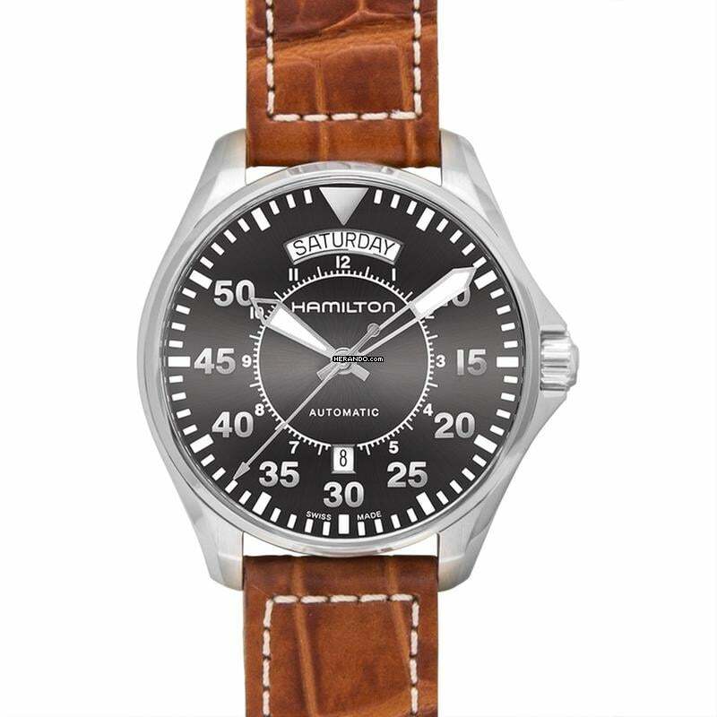 Hamilton Khaki Pilot Day Date H64615585 - Khaki Aviation Automatic Black Dial Stainless Steel Men's Watch </h1>