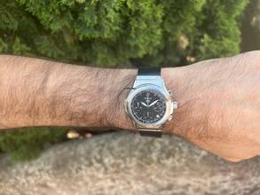 Thumbnail von Hublot Elegant Gents Automatic Wristwatch Chronograph MDM Maxi Elegant , Ref. 1810.130.1 </h1>