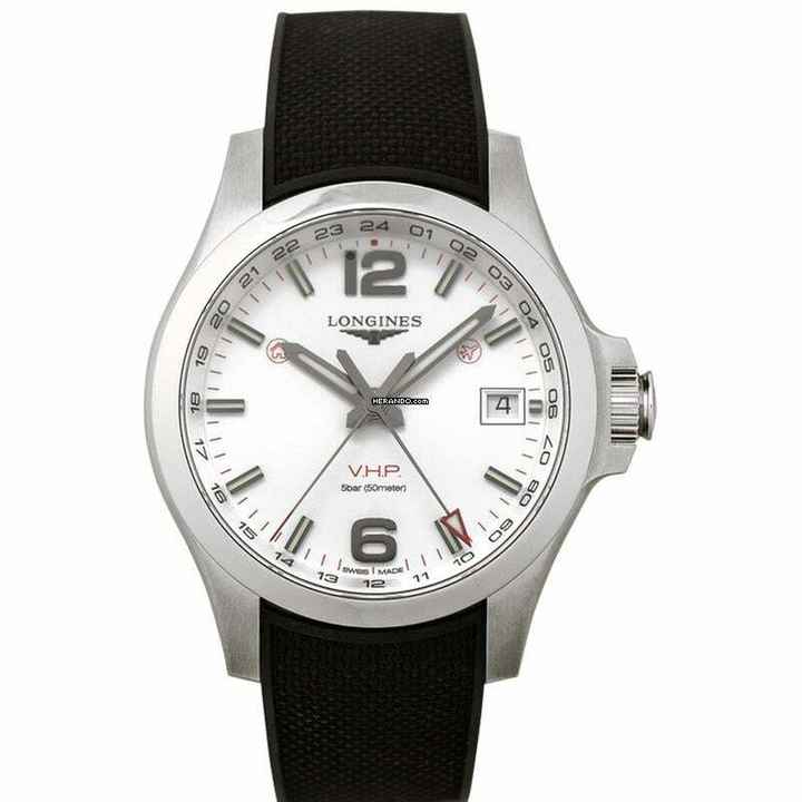  Longines Conquest L37184769 - Conquest VHP GMT Quartz Silver Dial Men's Watch </h1> 