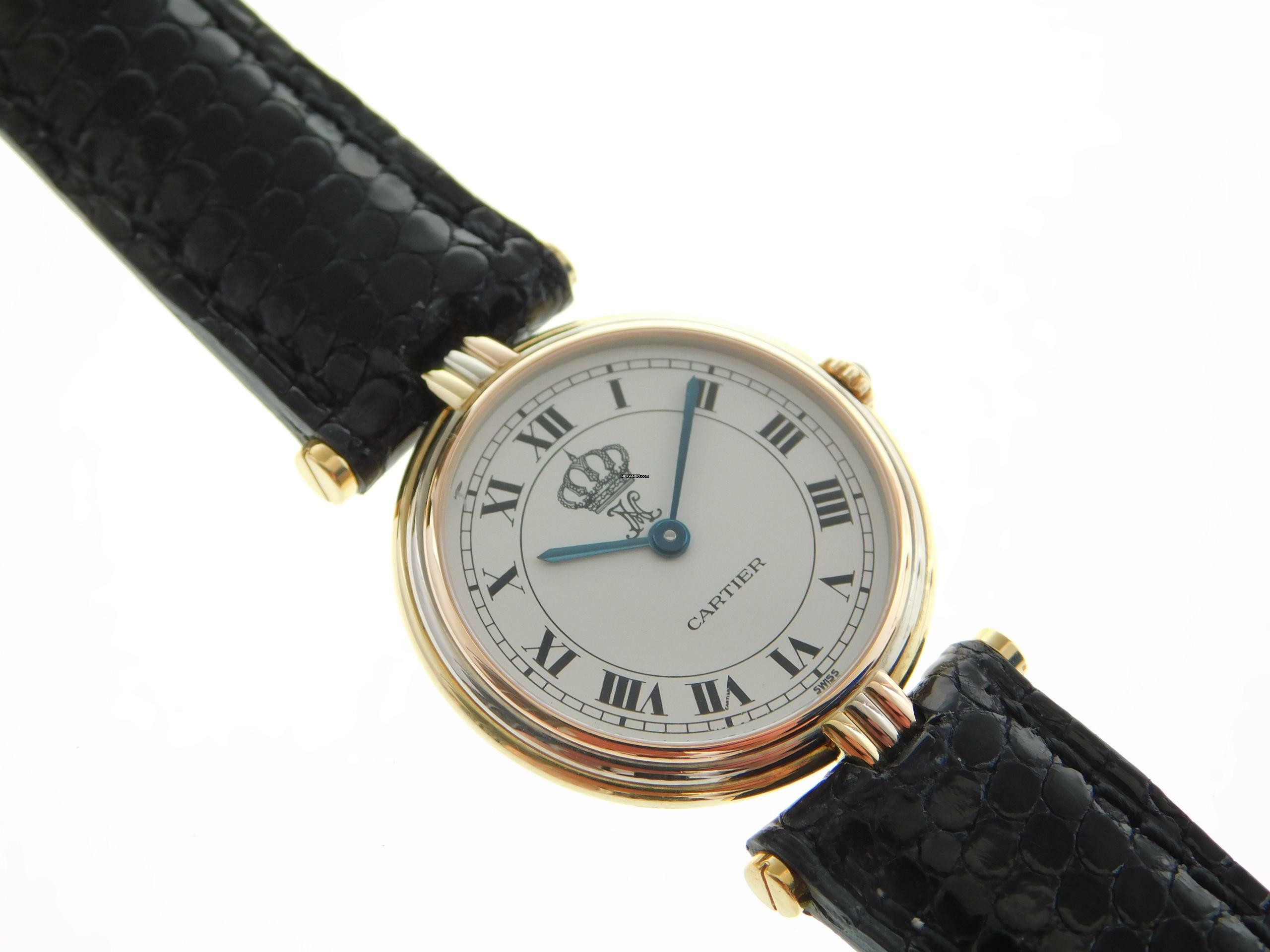 Cartier Trinity Vendome massiv 18 Karat Gold König Hussein v Jordanien Trinity Damenuhr im TOP Zustand </h1>