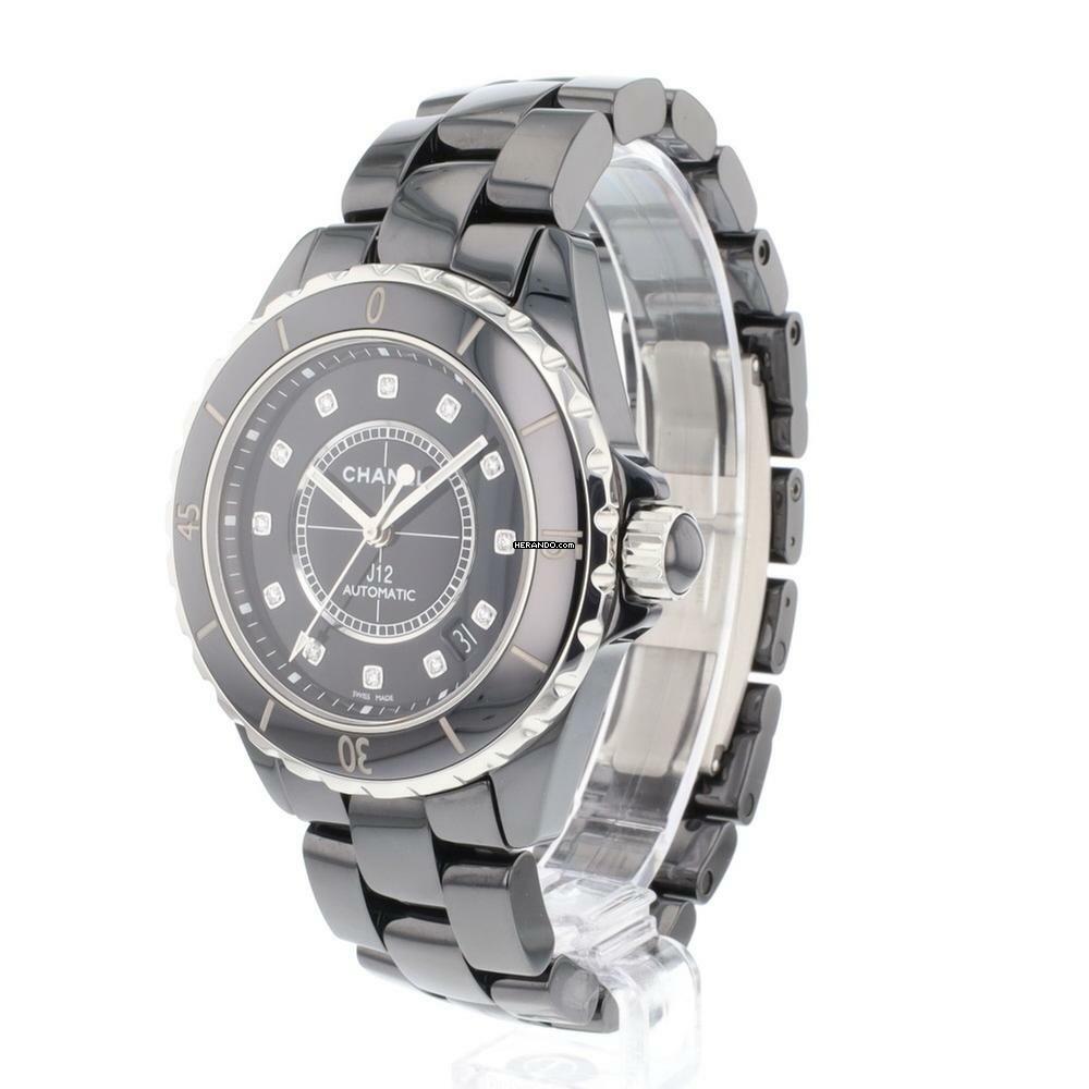 Thumbnail von Chanel J12 Black Ceramique 38MM Black Diamond Dial </h1>