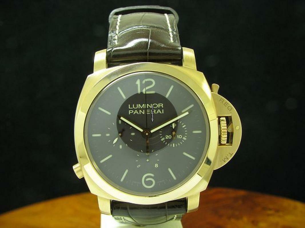  Panerai Luminor 1950 Monopulsante 8 Days 18kt 750 Gold Herrenuhr / Ref Pam00344 </h1> 