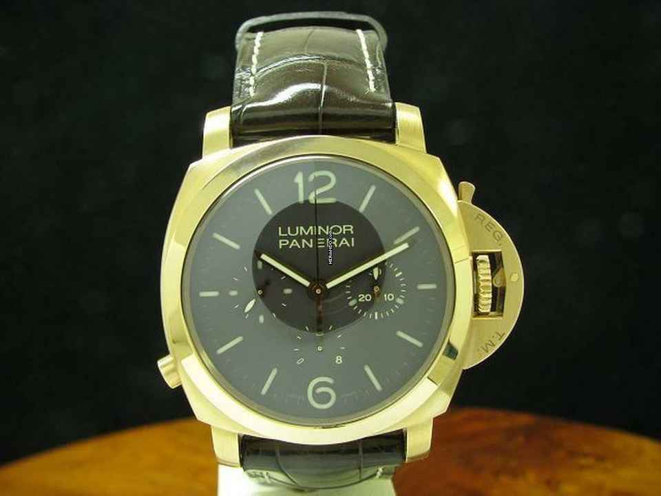  Panerai Luminor 1950 Monopulsante 8 Days 18kt 750 Gold Herrenuhr / Ref Pam00344 </h1> 