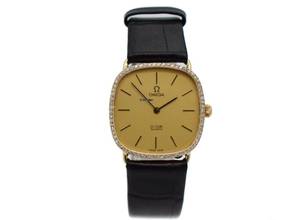 Thumbnail von Omega De Ville 14kt Gold Quarz Herrenuhr / Diamantbesatz </h1>