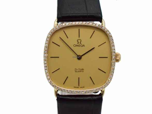  Omega De Ville 14kt Gold Quarz Herrenuhr / Diamantbesatz </h1> 
