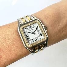 Thumbnail von Cartier Panthère Quartz Jumbo 29mm 2 Row Gold 0.55TCW DIAMOND Watch </h1>