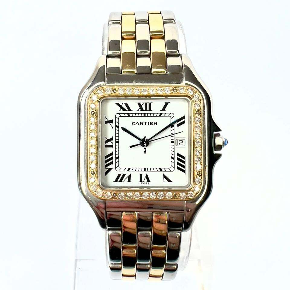 Cartier Panthère Quartz Jumbo 29mm 2 Row Gold 0.55TCW DIAMOND Watch </h1>