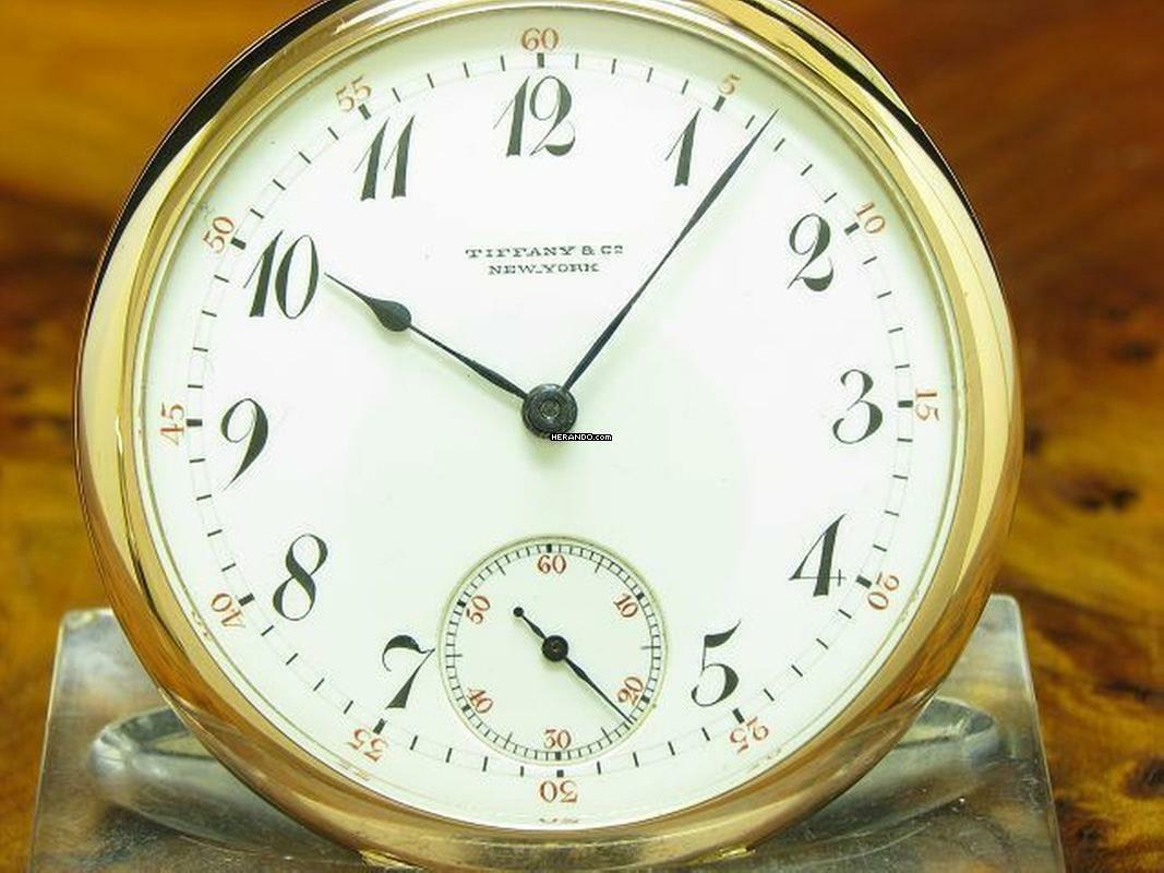 Thumbnail von Tiffany & Co. 18kt 750 Gold Open Face Taschenuhr Von Ca. 1894 / Kaliber 17 </h1>
