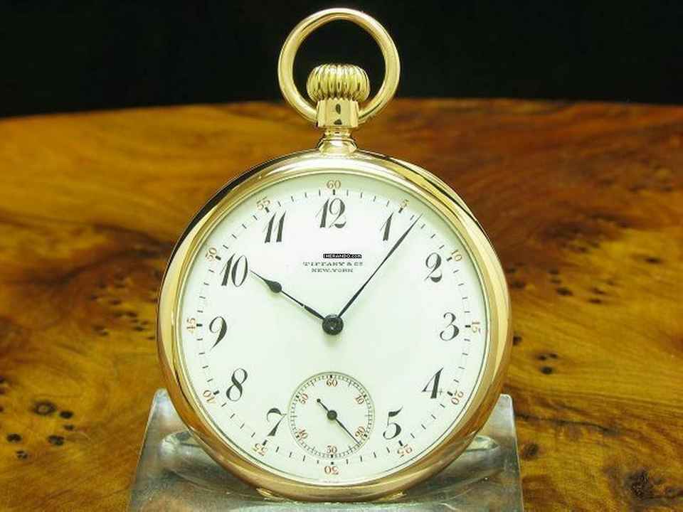  Tiffany & Co. 18kt 750 Gold Open Face Taschenuhr Von Ca. 1894 / Kaliber 17 </h1> 