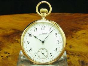 Thumbnail von Tiffany & Co. 18kt 750 Gold Open Face Taschenuhr Von Ca. 1894 / Kaliber 17 </h1>
