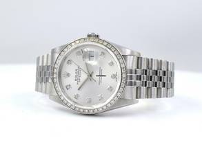 Thumbnail von Rolex Datejust 36 16234 Silver Diamonds Dial & After Diamonds Bezel - Full Set 36mm </h1>