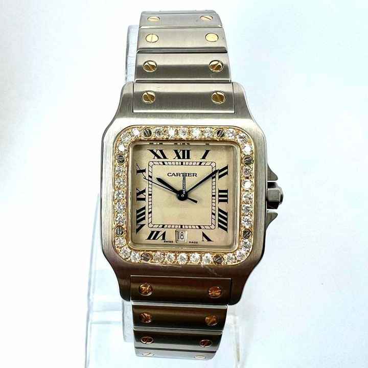  Cartier Santos Galbée 29mm Quartz 2 Tone 0.94TCW Diamond Watch NEW Model </h1> 