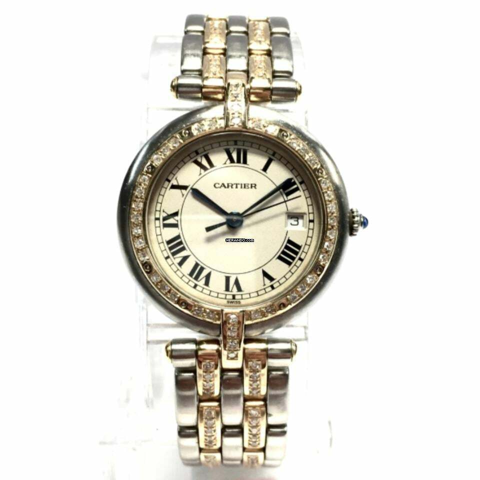  Cartier Panthère VENDOME 30mm Quartz 2 Row Gold 1.4TCW Diamond Watch </h1> 
