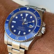 Thumbnail von Rolex Submariner Date 116619LB diamond dial 2016 Eu blau blue diamant TOP </h1>
