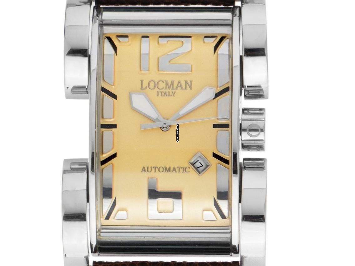 Locman Latin Lover Italy Latin Lover Stahl Automatik Armband Leder 51x30mm Ref.R500 Vintage Bj.2005 Box wie Neu