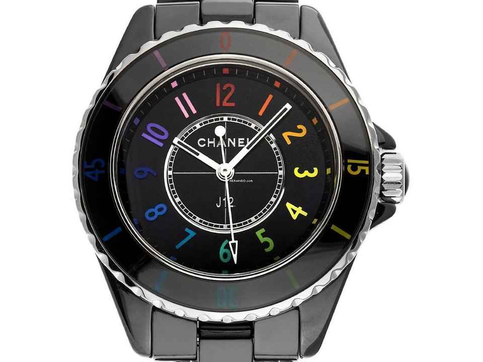  Chanel J12 Keramik Black Ref.H7121 2023 Full Set Ungetragen 