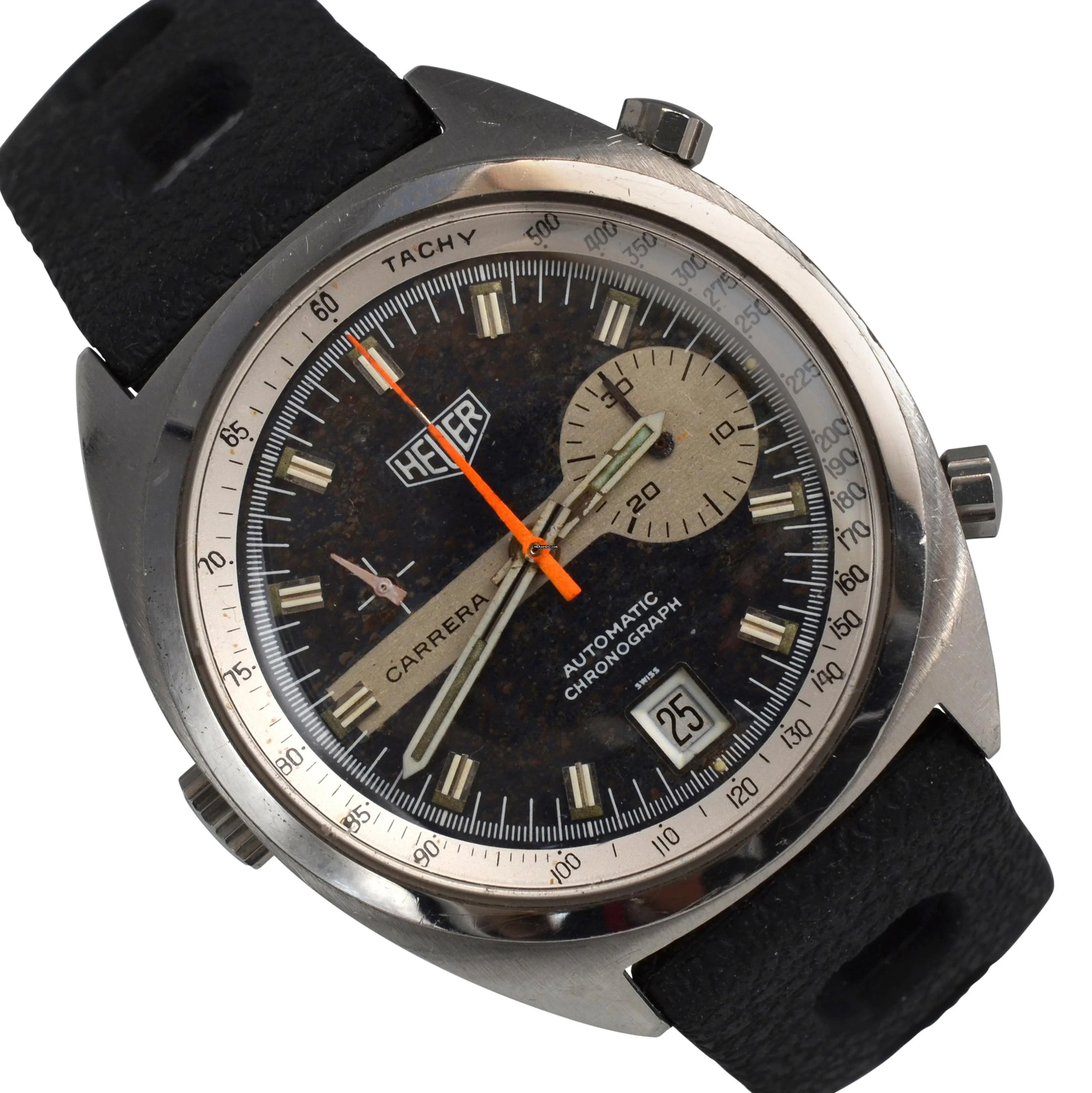  Heuer Carrera 1153 chronograph Tropical blue dial 1970's </h1> 