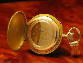 Thumbnail von 14kt 585 Gold Open Face Taschenuhr / Anhängeuhr / Edle Emaille Handarbeit </h1>