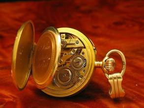 Thumbnail von 14kt 585 Gold Open Face Taschenuhr / Anhängeuhr / Edle Emaille Handarbeit </h1>