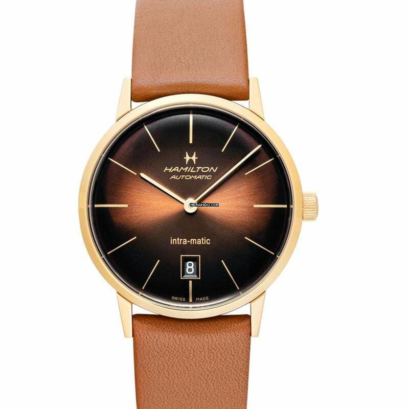 Hamilton Intra-Matic H38475501 - American Classic Intra-Matic Automatic Brown Dial Stainless Steel Men's Watch </h1>