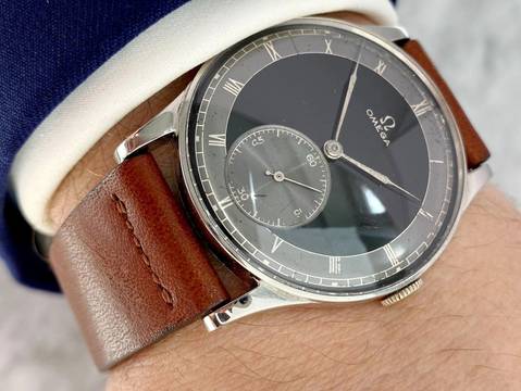  Omega Classic Oversize Jumbo Vintage 37mm Art Deco 30t2 ck 859 Black-Grey Two Tone Dial ck 859 