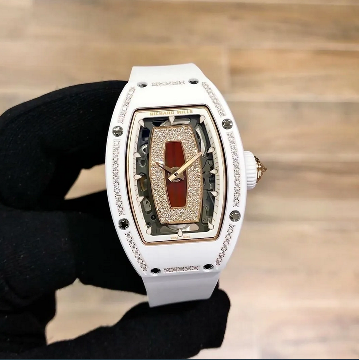 Richard Mille RM 07-01 White Ceramic with Gemstones Ladies Watch