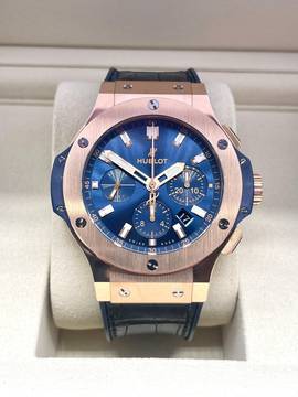  Hublot Big Bang Rosegold Blue Chronograph 44mm Full Set with Box&Papers 99% NEW 