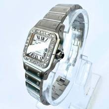 Thumbnail von Cartier Santos Galbée 24mm Automatic Steel 0.69TCW Diamond Watch NEW Model </h1>