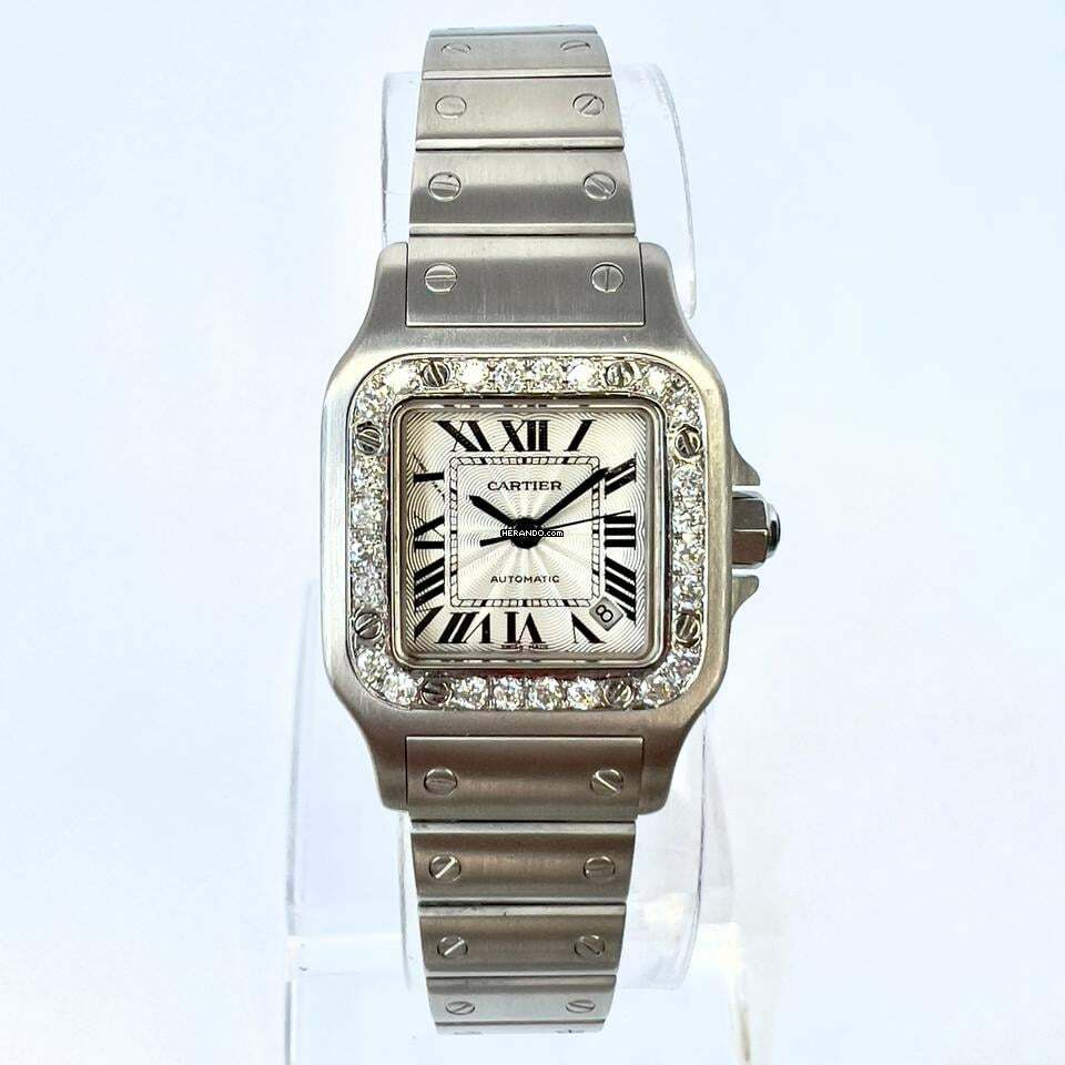  Cartier Santos Galbée 24mm Automatic Steel 0.69TCW Diamond Watch NEW Model </h1> 