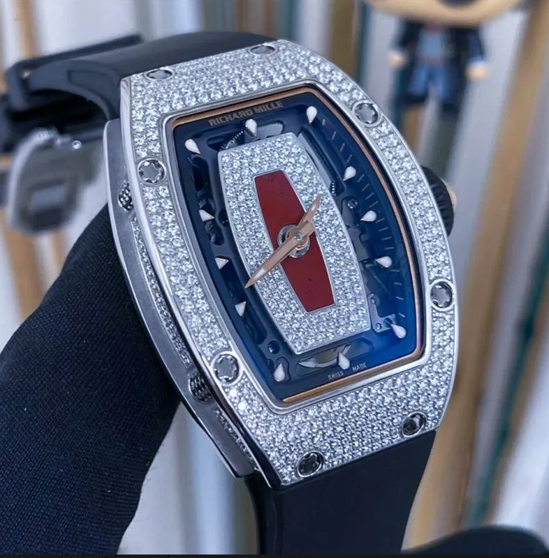 Richard Mille RM 07-01 White Gold Full Set Diamonds Jasper Dial