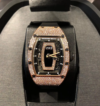 Richard Mille [NEW] RM 037 Rose Gold Ladies Full Pave Diamonds Automatic Watch