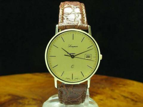  Leumas 14kt 585 Gold Herrenuhr Mit Datum / Kaliber Eta 255.411 </h1> 