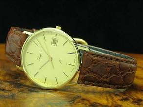 Thumbnail von Leumas 14kt 585 Gold Herrenuhr Mit Datum / Kaliber Eta 255.411 </h1>