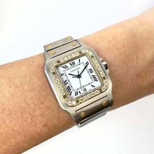 Thumbnail von Cartier Santos Galbée 29mm Quartz 2 Tone 1.2TCW Diamond Watch </h1>